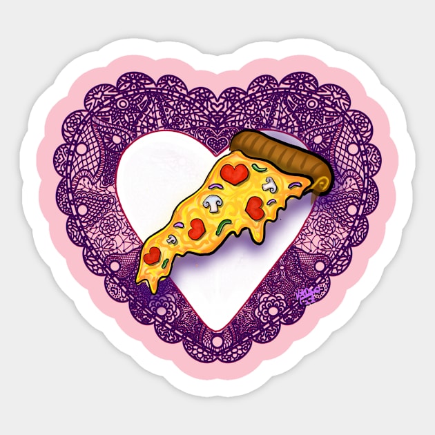 Pizza Valentine Sticker by Atlas of Strange